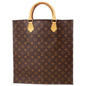Louis Vuitton Monogram Leather Brown Sac Plat Tote Bag
